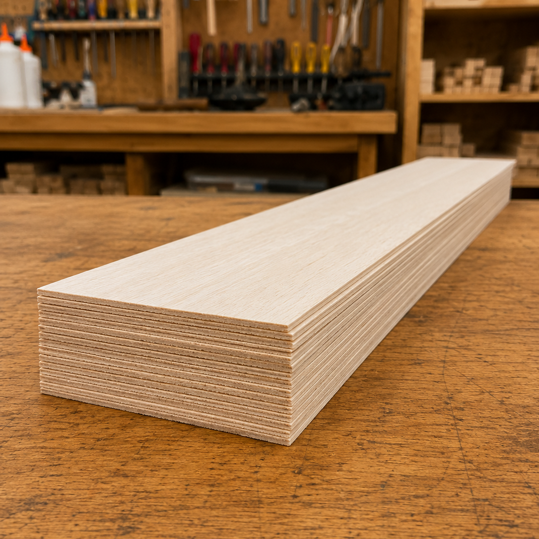 1/16 x 3 x 48 Balsa Wood Sheet - Bundle of 10 National Balsa