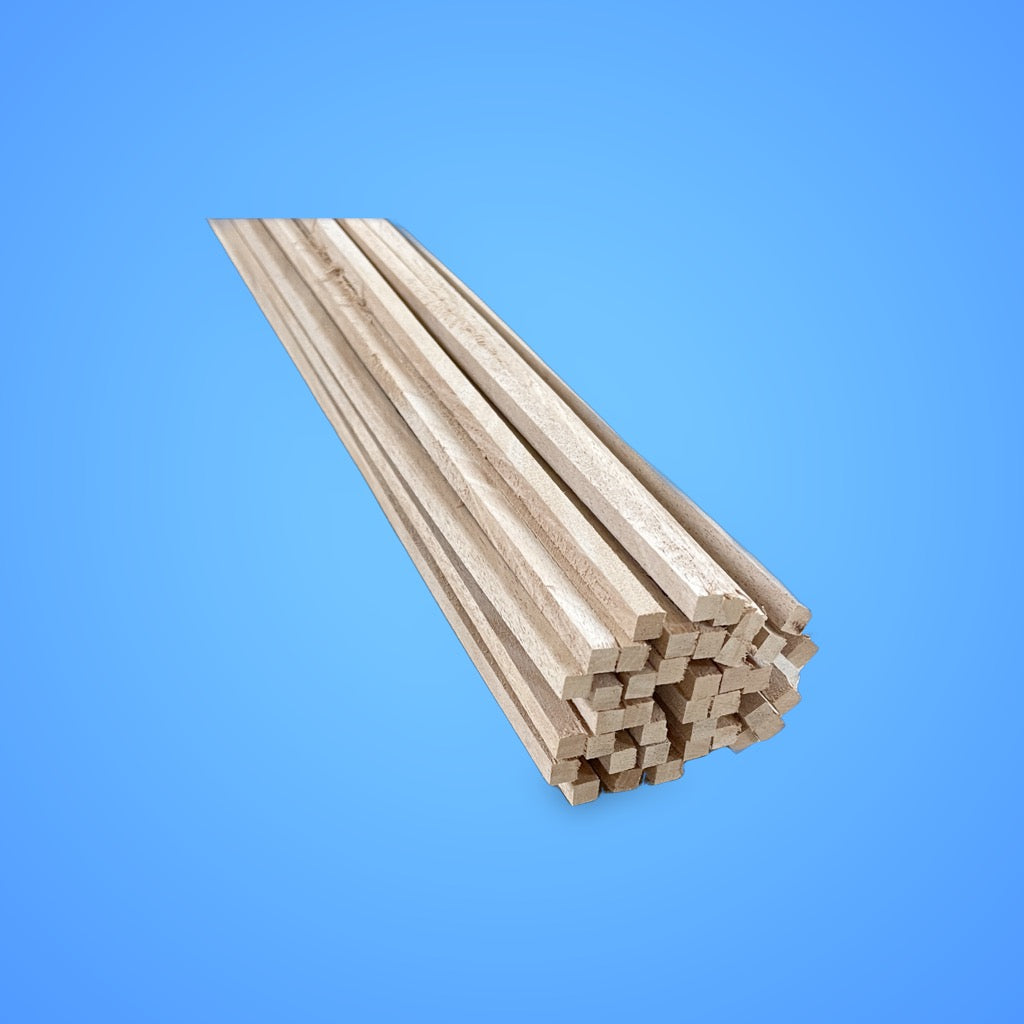 1/2 x 1/2 x 24 Balsa Wood Stick