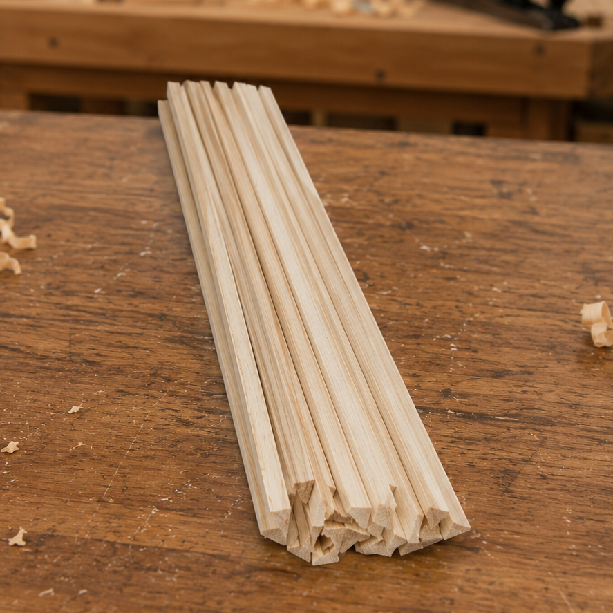 1 x 1 x 36 Balsa Wood Triangles - Bundle of 10 National Balsa