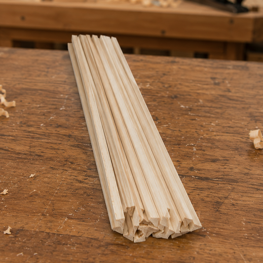 1 x 1 x 36 Balsa Wood Triangles - Bundle of 10 National Balsa