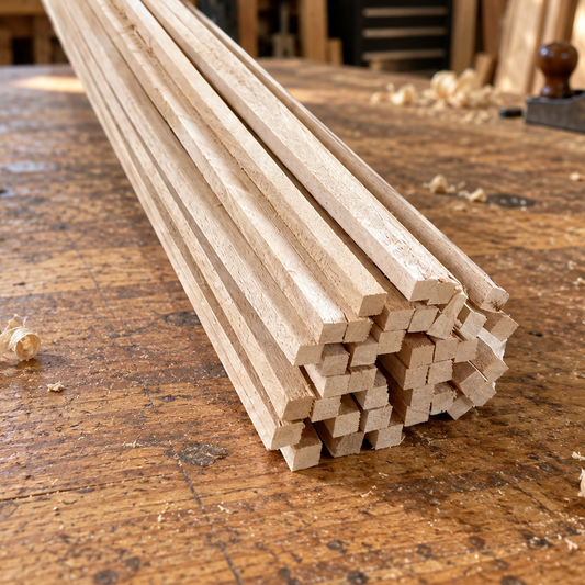 3/8 x 3/8 x 24 Mahogany Wood Sticks Bundle of 5 National Balsa