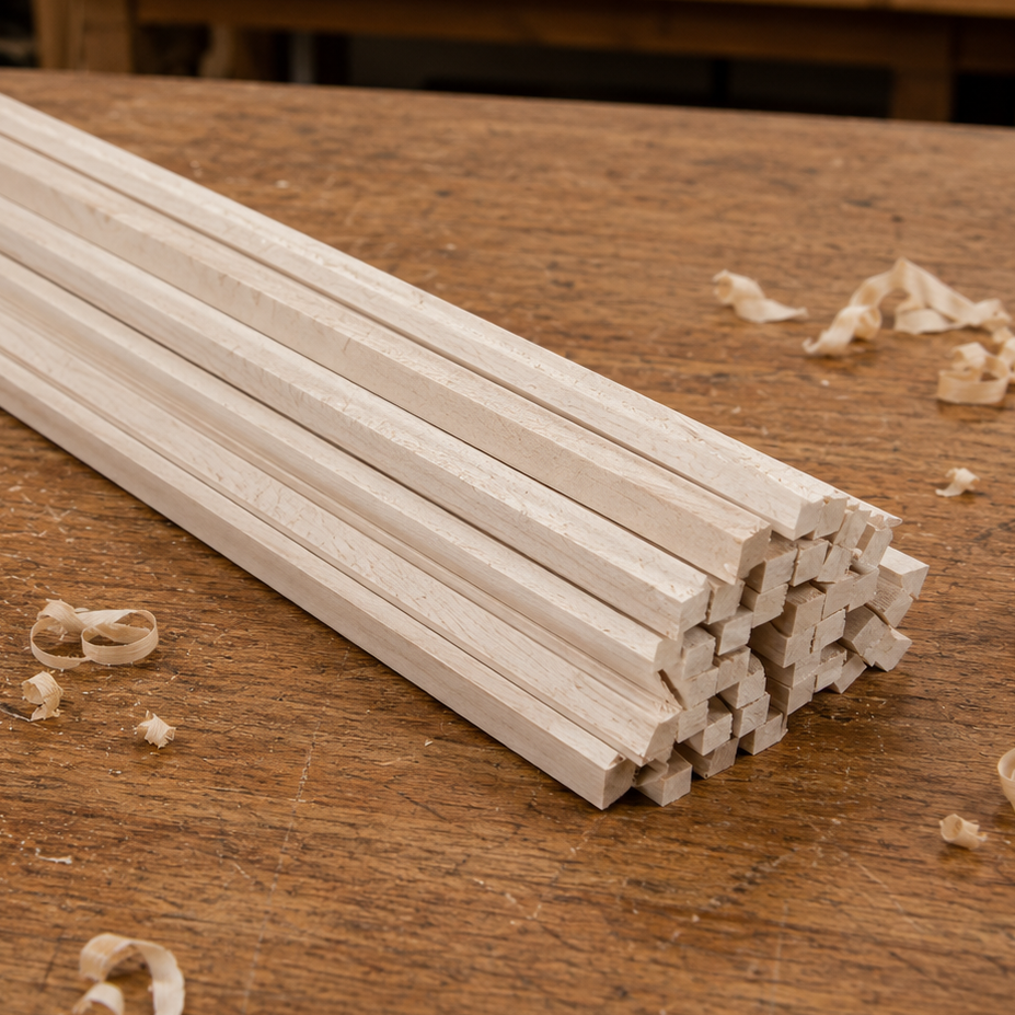 3/16 x 3/16 x 24 Maple Wood Stick Bundle of 20 National Balsa